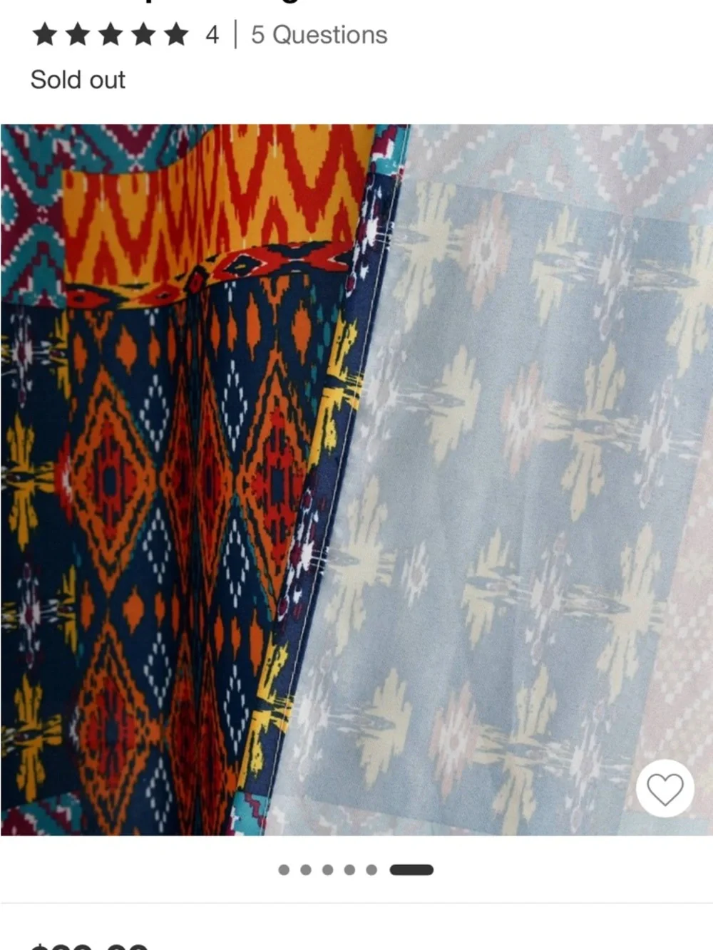 Multicolor Misha Patchwork Shower Curtain - Blue, Orange & Yellow. 72” x 72”
